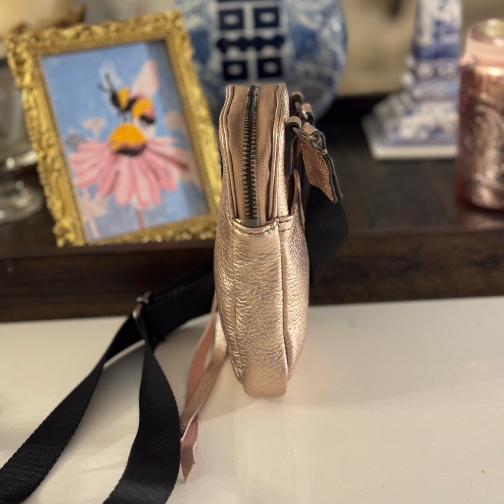 🩷 AIMEE KESTENBERG ROSE GOLD LEATHER STADIUM BAG! - Picture 4 of 11